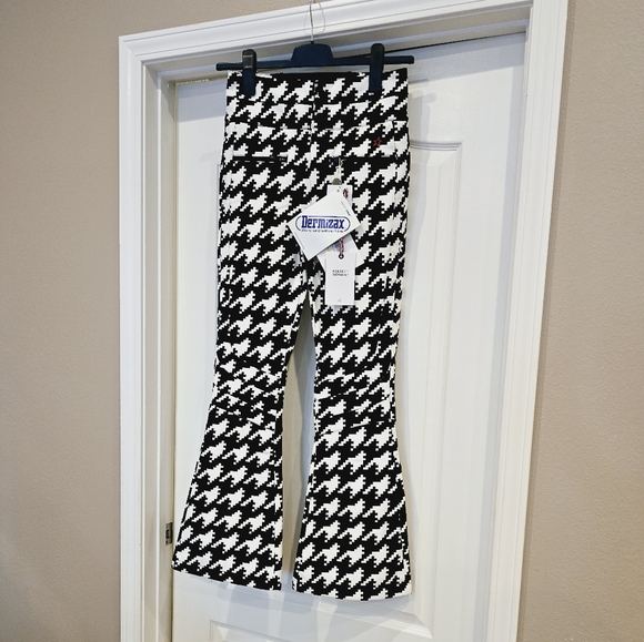 💥 Perfect Moment Aurora Houndstooth Ski Pants High Rise Black White - Picture 9 of 16